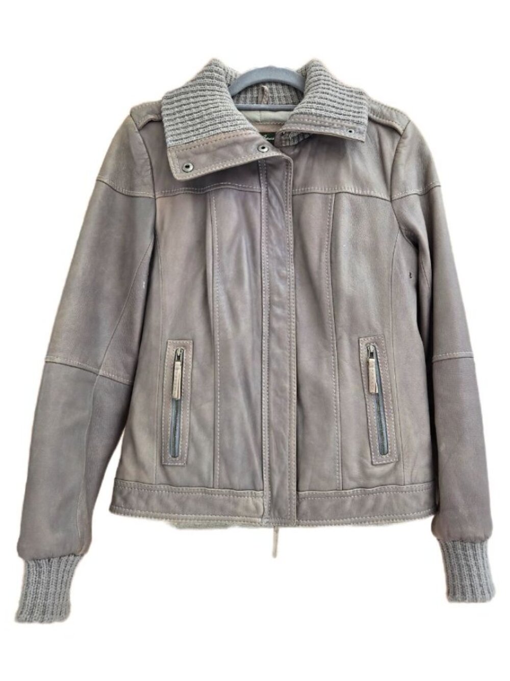 Eddie Bauer Grey Leather Jacket - Size S